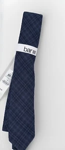 Bar III Men's Slim Skinny Neck Tie Navy Toto Plaid 2.5" Blade NWT - Picture 1 of 4