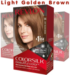 Revlon Colorsilk Natural Permanent Hair Color 3D Dye LIGHT GOLDEN BROWN #54 Sale - Picture 1 of 4