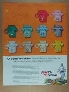 1958 General Telephone Rotary Phones in 10 Colors vintage print Ad - Picture 1 of 1