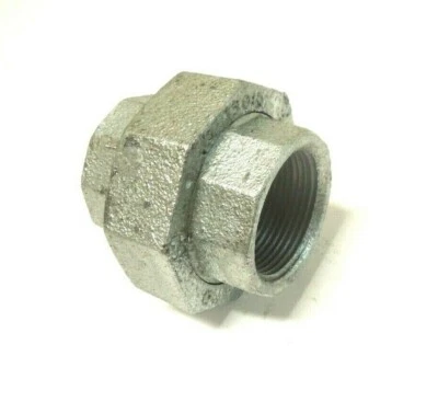 1-1/4" 150 Threaded NPT Union Galvanized Malleable Iron Pipe Fitting MI04074G1 - Image 1 of 3