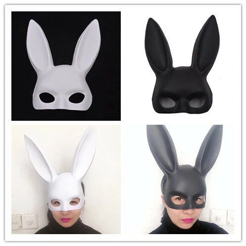 Cosplay Bunny Mask  Black White Rabbit Masquerade Ball Party Mask 12pcs/lot - Image 1 of 4