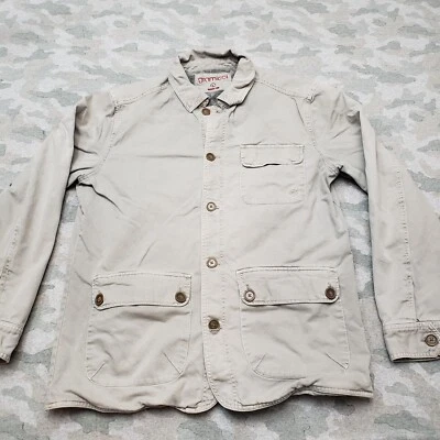 Abrigo Gramicci Para Hombre Grande Gris Bolsillos Manga Larga Abotonado Campo Granero Forrado Foto 1 de 4