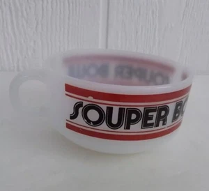 Taza de sopa Glasbake Souper Bowl vaso de leche blanco 12 oz sopa chile con mango retro de colección - Imagen 1 de 6