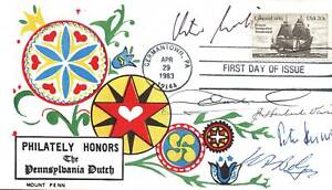 US SPECIAL EVENT CACHET COVER TRICENTENNIAL GERMAN IMMIGRATION 5 VIP SIGNATURES