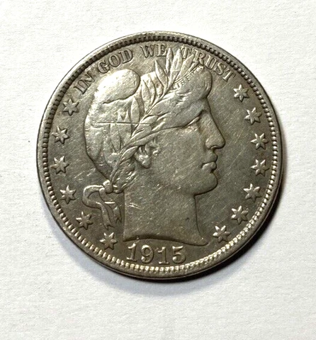 1915-S Barber Half Dollar Higher Circulated Details w/ Blemishes DISCOUNT PRICED Cover