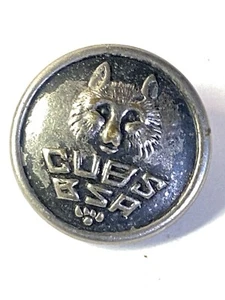 VINTAGE CUBS BSA BOY SCOUTS of AMERICA UNIFORM BUTTON 5/8" BRASS & TIN - Picture 1 of 3