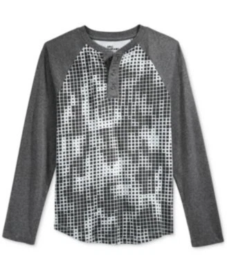 Camisa para niños Epic Threads manga larga raglán Henley gris negro talla L nueva con etiquetas Foto 1 de 4