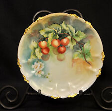 Rosenthal Wall Plate 8" Red Cherries HP Artist O.E. Frauk Claire Mold 1902-1906