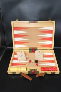 Vintage Cardinal Backgammon Set Rubin und Butterscotch Swirl - Bild 1 von 16