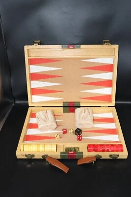 Vintage Cardinal Backgammon Set Ruby and Butterscotch Swirl - Image 1 of 4