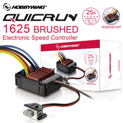 Hobbywing QuicRun 1625 25A Waterproof Brushed ESC 6V/1A BEC for 1/18 1/16 Car - Image 1 of 4