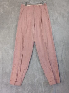 Custom Pleated Dress Pants Rose Pink Plaid Wool Womens 28x30 Movie Set Classic - Bild 1 von 20