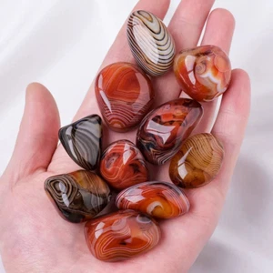1LB Madagascar Polished Lace SILK Banded Agate Palm Stone reiki healing - Picture 1 of 9