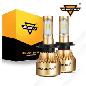 AUXBEAM H7 LED Headlight Bulb Kit High Beam 6000K Cool White Bulbs Bright 2Pcs - Picture 1 of 12