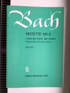 JS Bach: Lobet den herrn - Motet BWV 230 Breitkopf SATB Vocal Score - Picture 1 of 3