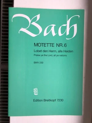 JS Bach: Lobet den herrn - Motet BWV 230 Breitkopf SATB Vocal Score - Image 1 of 3