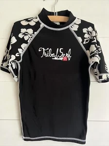 Tribal Surf UV Protection Youth Rash Guard Sun/swim Shirt Large Black - Picture 1 of 7