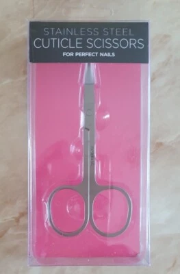 CURVED EDGE CUTICLE NAIL SCISSOR Arrow Point Sharp Silver Steel Scissors NEW UK - Image 1 of 3