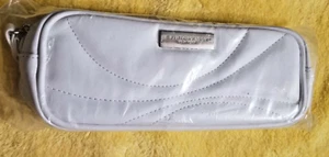 E. FUNKHOUSER WHITE WRISTLET Cosmetic Makeup Wallet Zipper Case NEW in PKG - Picture 1 of 8