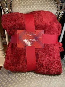 Charter Club Home Ultra Plush Throw 50"x70" Soft Lightweight Blanket - Berry - Picture 1 of 3