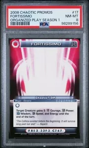 PSA 8 Fortissimo Juego Organizado Súper Raro Promo Caótico 2008 - Imagen 1 de 2