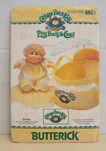 VINTAGE BUTTERICK PATTERN 6661-CABBAGE PATCH KIDS BED CARRIER - Picture 1 of 2