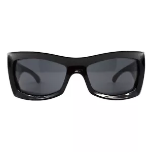 Shield Rectangular Sunglasses Super Oversized Thick Wrap Around UV400 - Picture 1 of 25