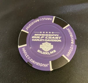 Biloxi, Mississippi Gulf Coast Harley Davidson Poker Chip / Purple & Black - Picture 1 of 3