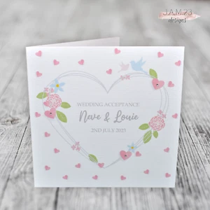 Personalised Wedding Acceptance / Regret Card - Picture 1 of 10