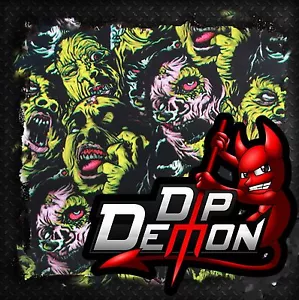 ZOMBIE LAND LIVING WALKING DEAD HEADS HYDROGRAPHIC WATER TRANSFER FILM DIP DEMON - Picture 1 of 5