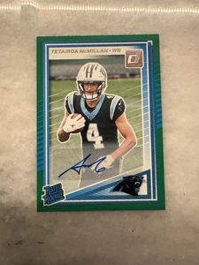 2025 Panini Donruss Football Rated Rookie Green Tetairoa McMillan Auto Panthers - Bild 1 von 4