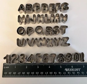 Metal Letter And Numbers Cookie Cutters 3/4” Fondant Baking Cake Alphabet Party - Picture 1 of 3