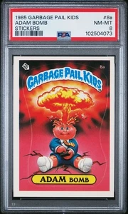 PSA 8 NM-MT 1985 Garbage Pail Kids OS 1 ADAM BOMB #8a Cheater License Matte - Picture 1 of 2