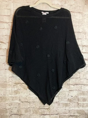 Chico's Capa Chal Top Mujer Mediano Negro Tejido Gofre Cobertor Ligero Foto 1 de 4