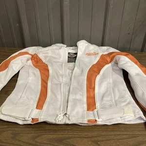 harley davidson womens mesh riding jacket White Orange Mesh Discontinued Xs - Picture 1 of 6