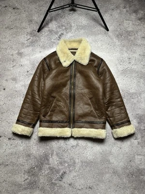 Alpha Industries B-3 Flying Faux Shearling Sheepskin Brown Jacket Mens M Size - Image 1 of 4