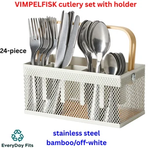 IKEA VIMPELFISK 24Pc Cutlery Set with Holder Material: Stainless Steel - Picture 1 of 1