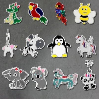 Teenie-Weenie Orecchini A Bottone Scelta Colore Argento Motivi Bambini SDO8197X - Immagine 1 di 4