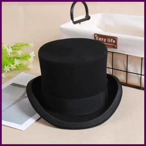 2025 Lana Plano Hombre Top Sombrero Moda Fedora Sombreros Versátil Panamá Mago Gorra - Imagen 1 de 27