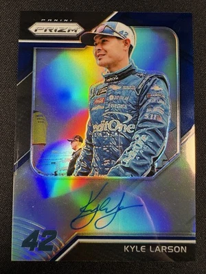 2018 Prizm Racing Kyle Larson Driver Signatures Auto Blue Prizm 07/35 Nascar - Image 1 of 2