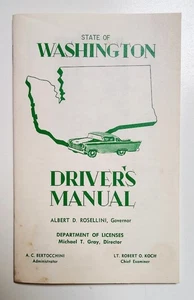 Vintage Washington State Drivers Manual Booklet - 1950s - Cartoons - Rosellini - Picture 1 of 4