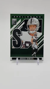 2025 Panini Donruss Elite - #25 Spellbound “S” Green Brock Bowers ~LV Raiders - Picture 1 of 2