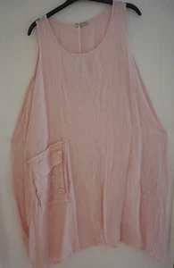 Leinen Kleid von Moonshine mit Tasche in rosa Gr. 48-50 - Bild 1 von 1