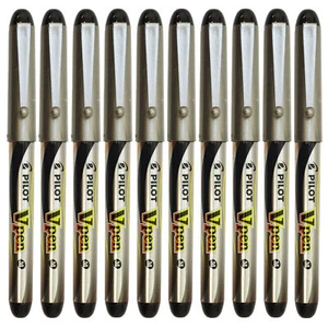 10 x PILOT V Pen Disposable Fountain Pen - Black - Medium size nib - Picture 1 of 1