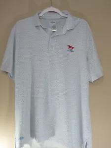 Johnnie-O Polo Pullover Shirt Mens Lg White/Blue Embroidered 123rd US OPEN - Picture 1 of 5