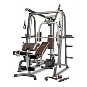 Smith Machine & Bench + Leg Developer + Preacher Curl Pad + Cable Cross Over ... - Picture 1 of 1