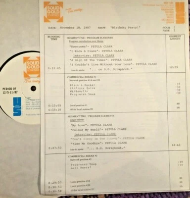 RADIO SHOW:11/18/87 BIRTHDAYS; PETULA CLARK (30 MIN SETS),GENE CLARK,JOHN MAYALL - Image 1 of 2