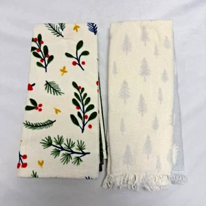 4 Pack Winter Holiday Nature Kitchen Dish Towels 100% Cotton 15"x25" NEW - Picture 1 of 4