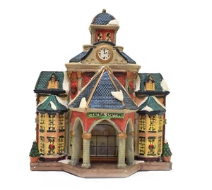 Edificio iluminado estación tren colección tradicional vintage Holiday Time 2008 - Imagen 1 de 3