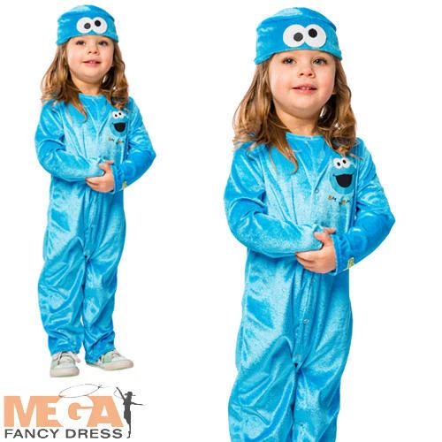 Bambini Sesame Street Cookie Moster Muppet Fancy Dress Unisex Costume da neonato/bambino - Immagine 1 di 1